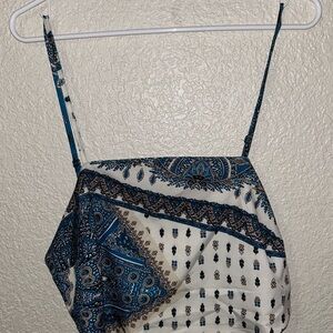 Bohemian Blue and White Bandeau Top